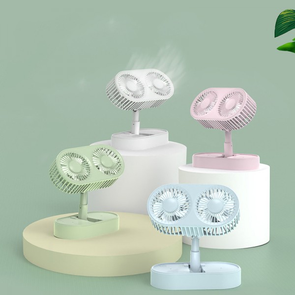 Desktop-Teleskop-Klapp-Mini-Lüfter, USB-wiederaufladbarer Desktop-Lüfter, Doppelmotor-starker Wind-Klapp-Elektrolüfter, kleiner persönlicher tragbarer Lüfter