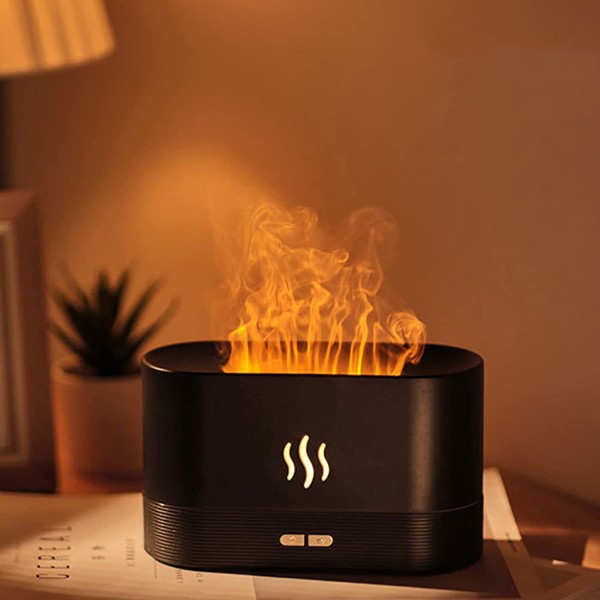 Flammenbefeuchter, Diffusor für ätherische Öle, mit Flammenlicht, Aromatherapie-Diffusor, Baby-Luftbefeuchter, automatische Abschaltung